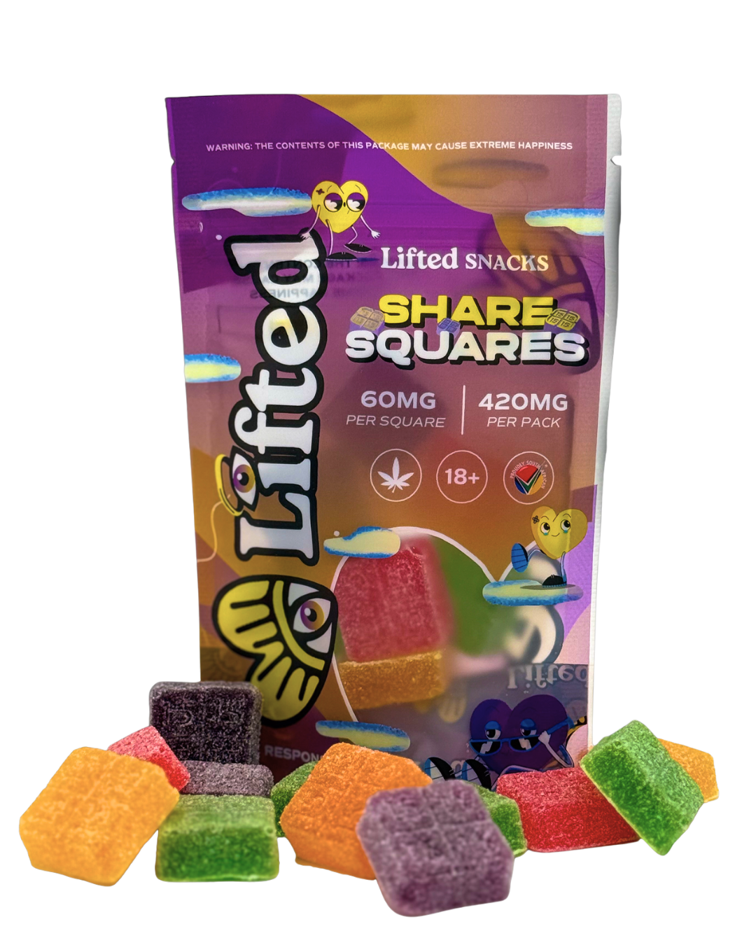 Lifted Share Square Gummies 420mg Cannafrica Claremont